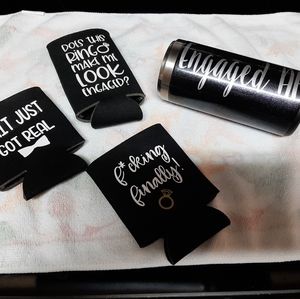 Engaged Bride to Be Koozies Lot of 4